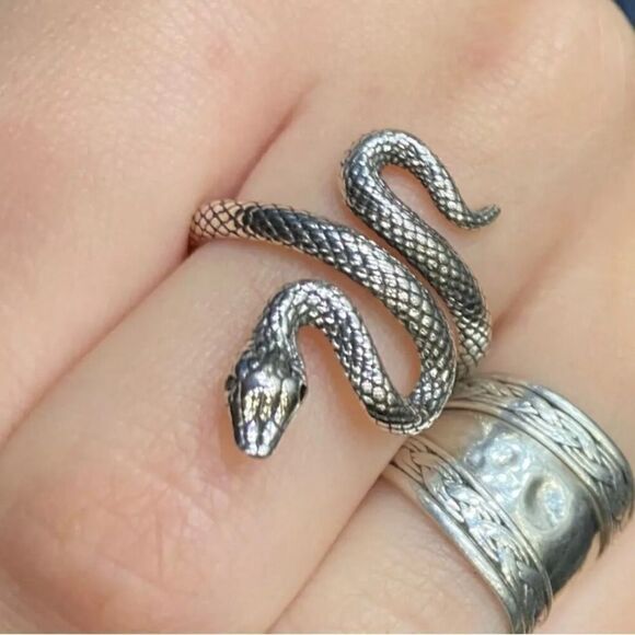 - The Green Eyed Serpent Ring in 925 silver - Picture 12 of 14